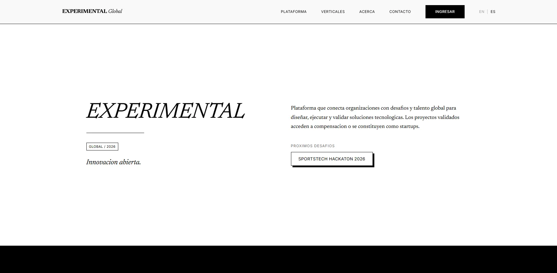 Experimental Global App & Landing - Screenshot del proyecto